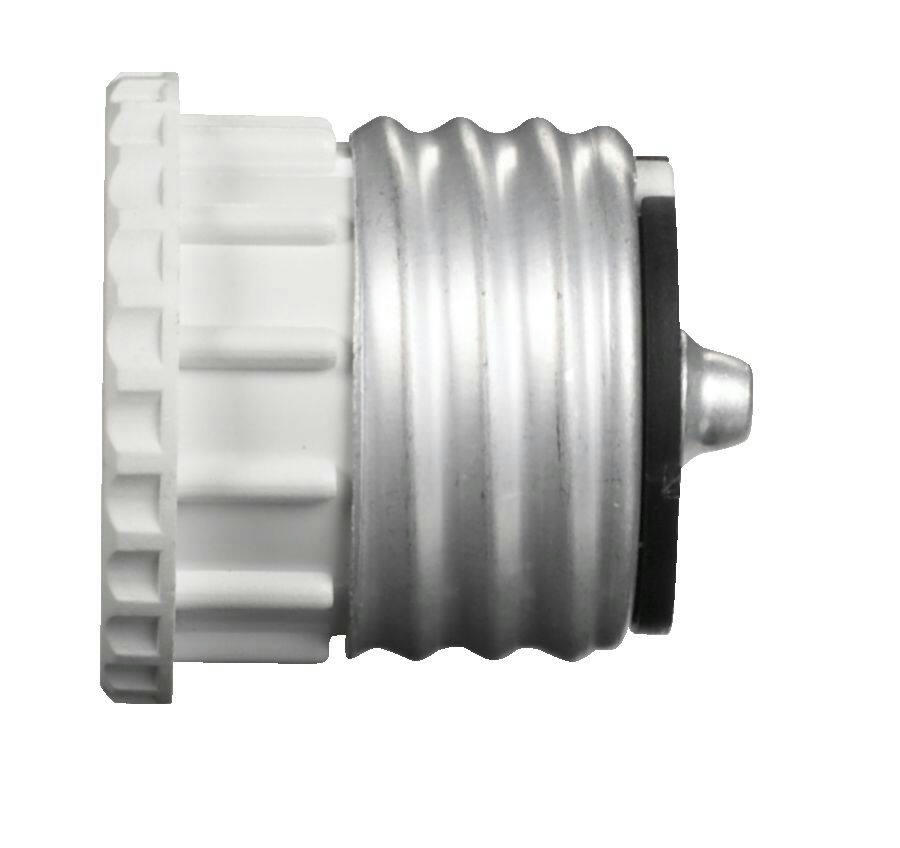 Leviton 00125-00W Medium Base Lampholder to Outlet Adapter with Screwbase, 660 W, 125 Volt, White
