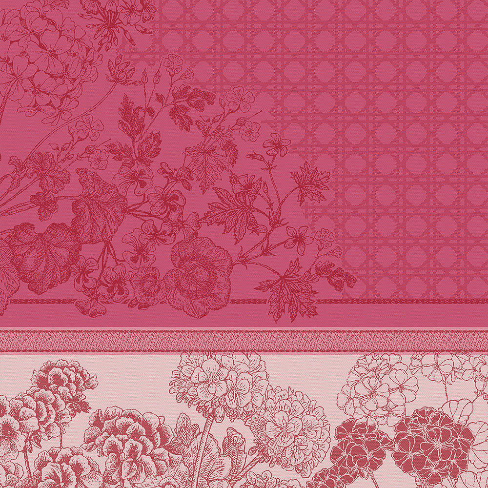 GERANIUMS ROSE - Serviette pur coton bio pur coton bio rose 55x55