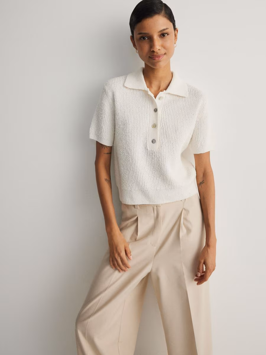 Polo Style Jersey Blouse