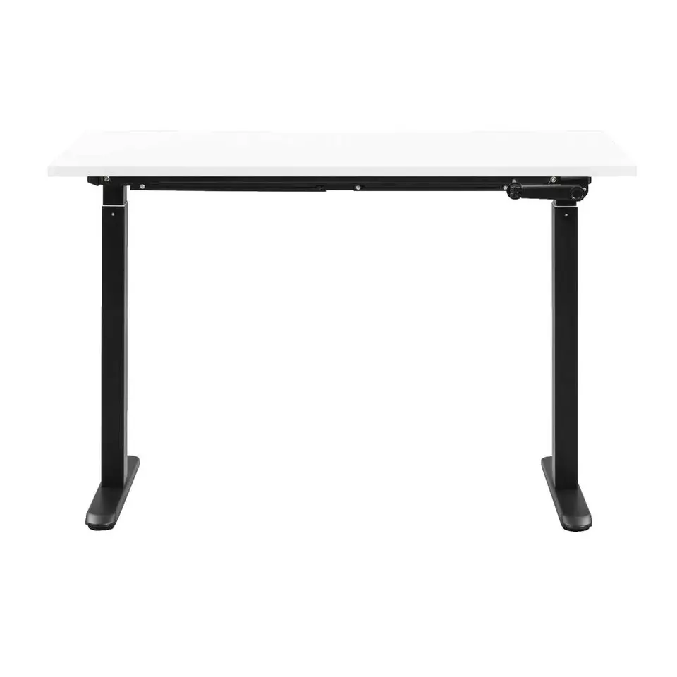 Bureau Homeworx zit/sta handmatig verstelbaar - wit/zwart - 75/118x120x70 cm