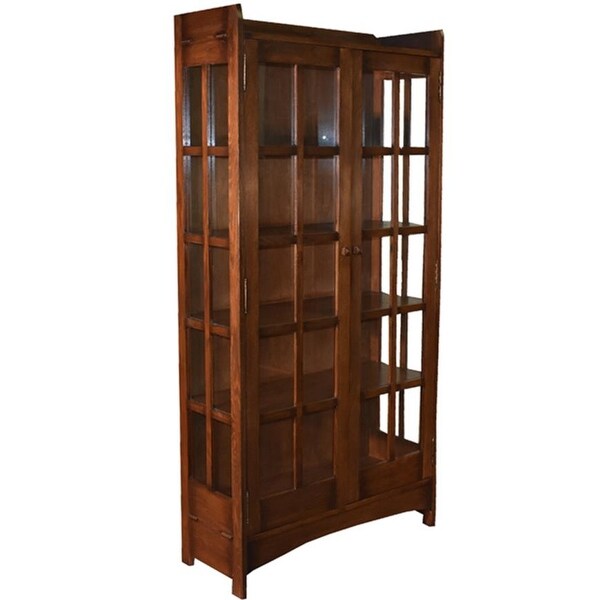 Mission Oak Display China Cabinet / Bookcase - 39"W - N/A
