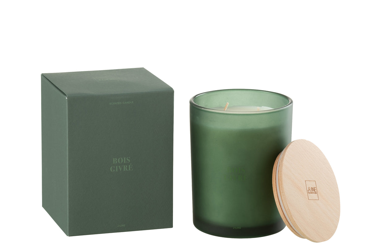 J-Line geurkaars Accords Essentiels - Bois Givré - groen - 52U