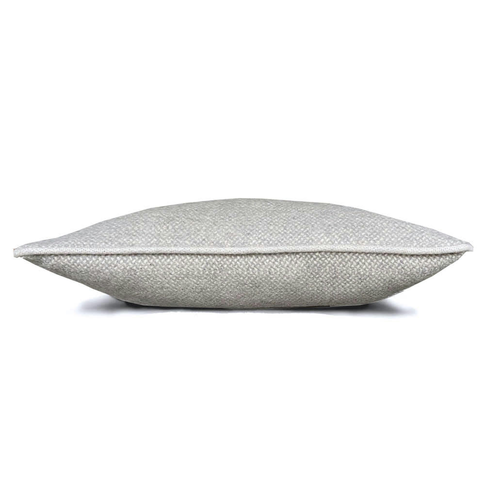RECYCLED - Coussin rectangle laine recyclée structure gris naturel 35x60
