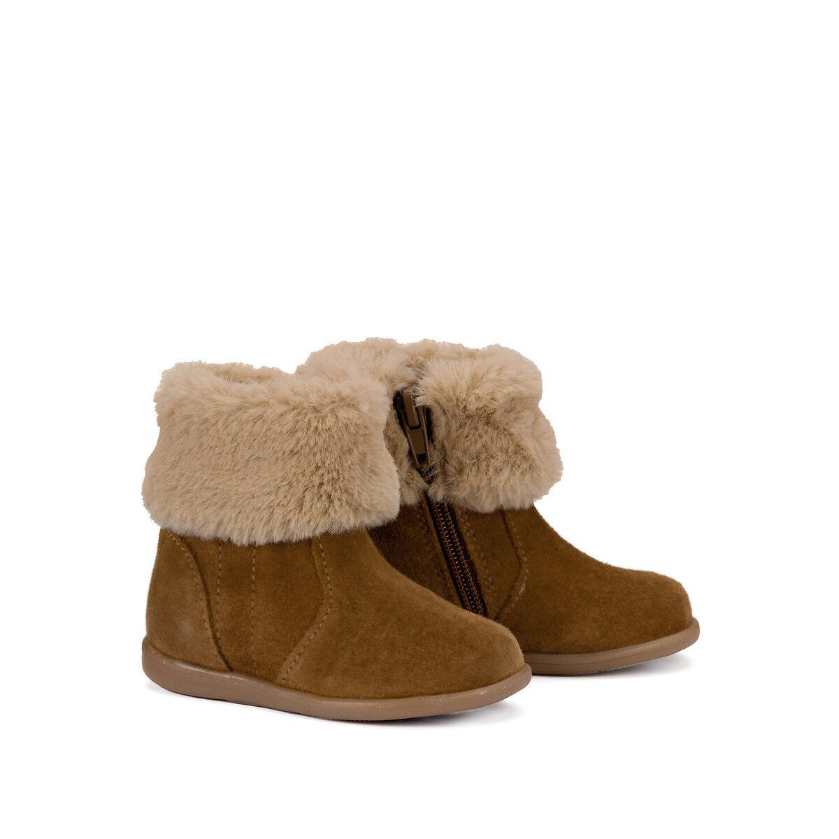 Bottes en cuir à revers