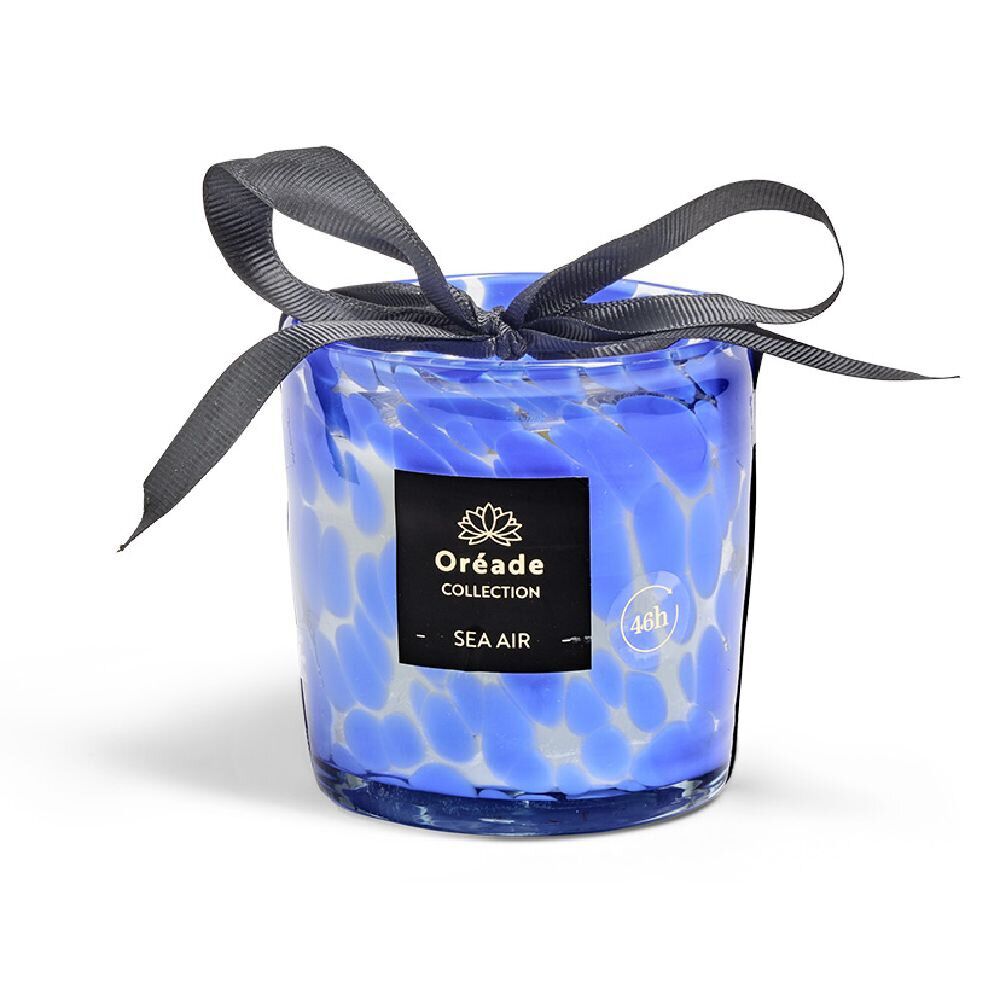 Bougie en verre soufflé Air Marin 46h Ø10xH10cm bleu