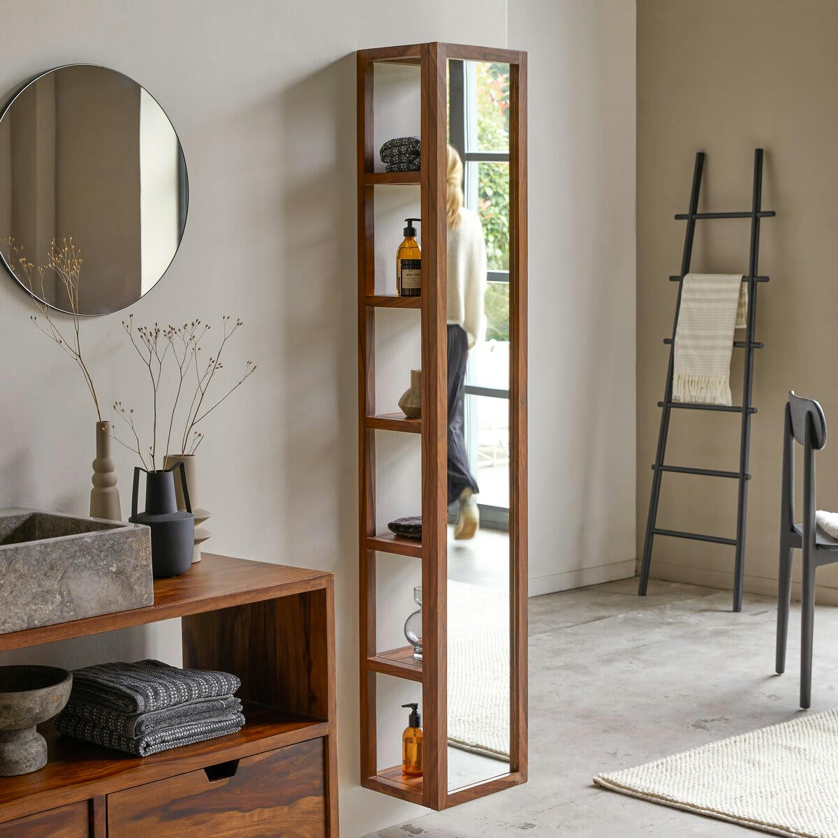 TWIG - Colonne droite en palissandre massif