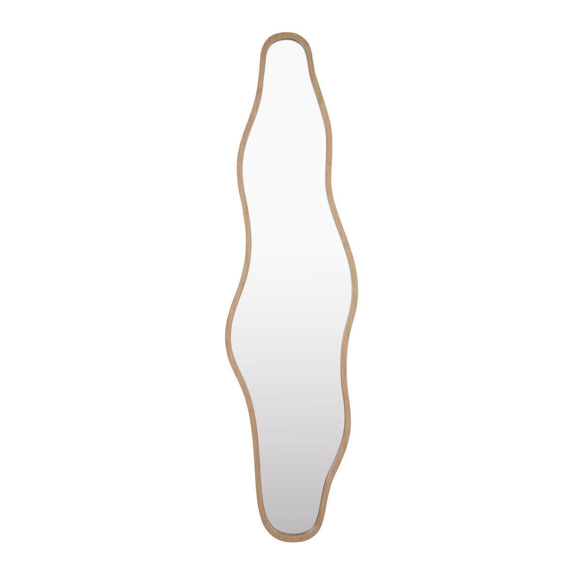 Housecraft Living Zem Spiegel/ Wandspiegel Organisch Bamboehout 150x40 cm - Beige