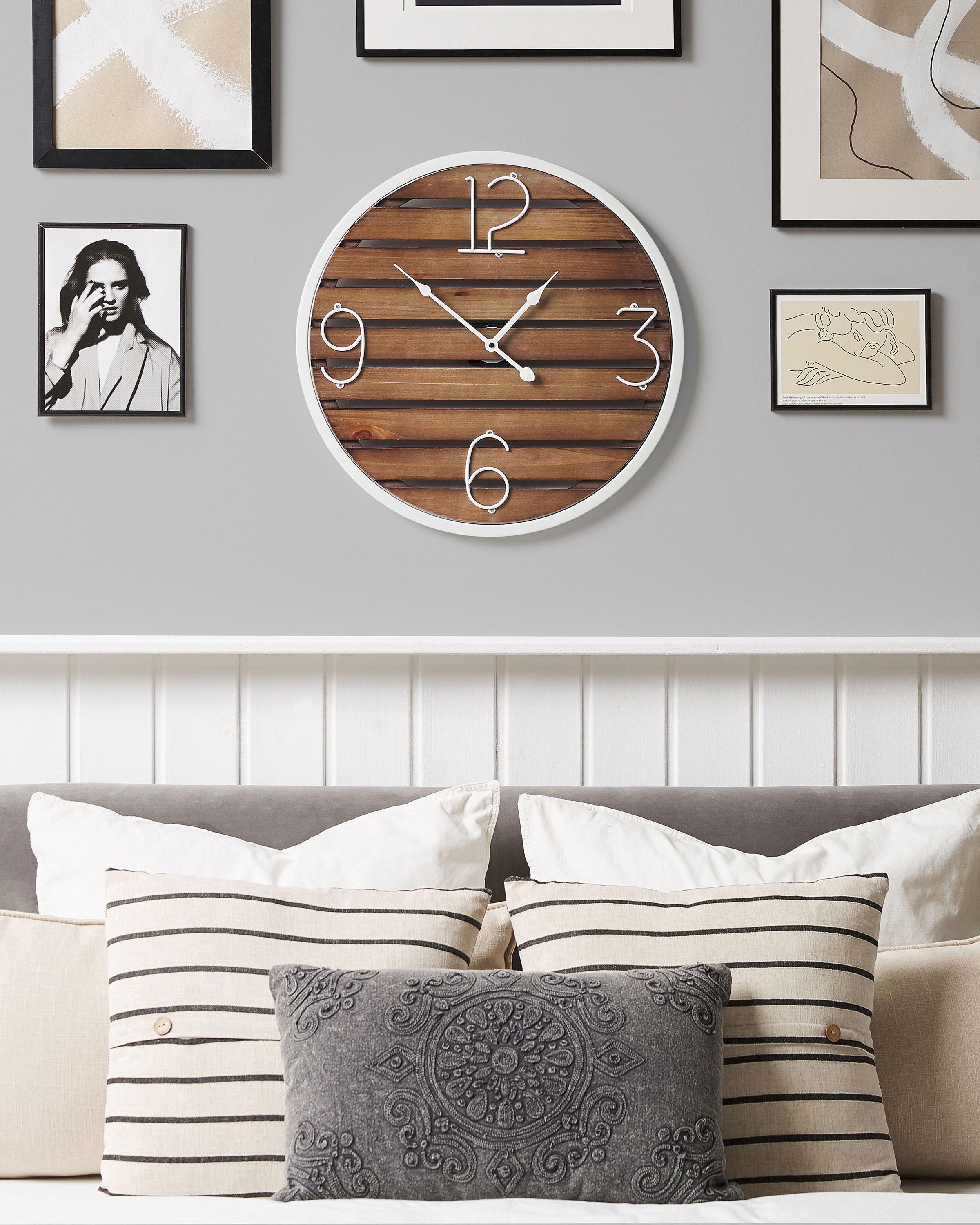 Wall Clock ARRIAGA 50 cm Fir Wood Dark Brown