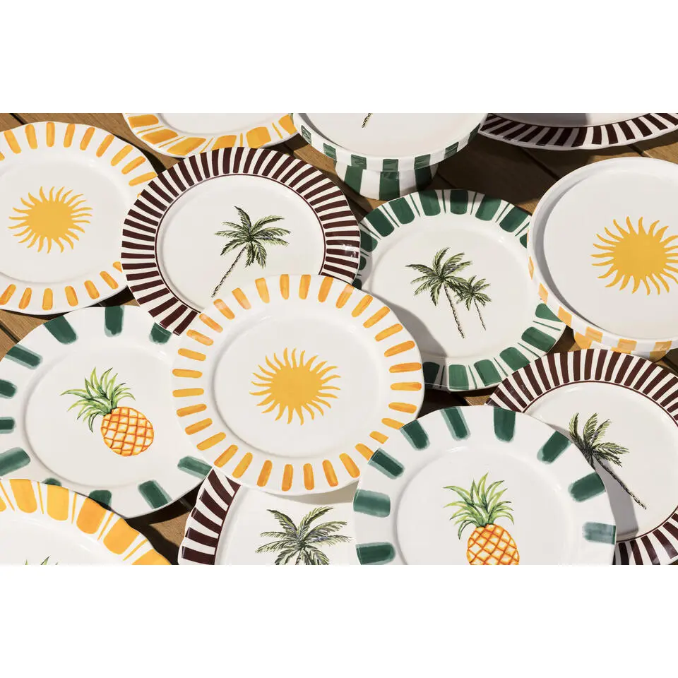 Ontbijtbord Ananas groen keramiek - &Oslash;23 cm