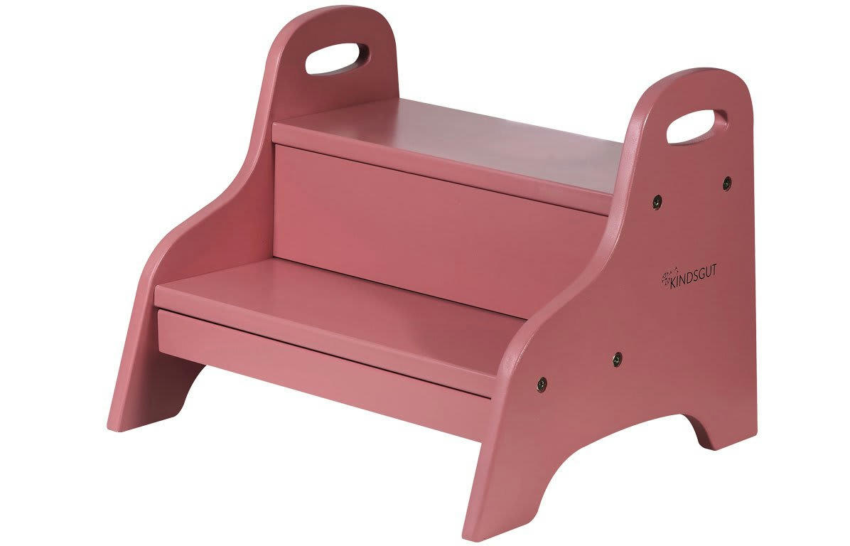- Marchepied enfant en bois vieux rose