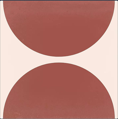 Carreaux de ciment véritable - Duo Sablier - Marron &Ecru - 20x20 - HENDAYA