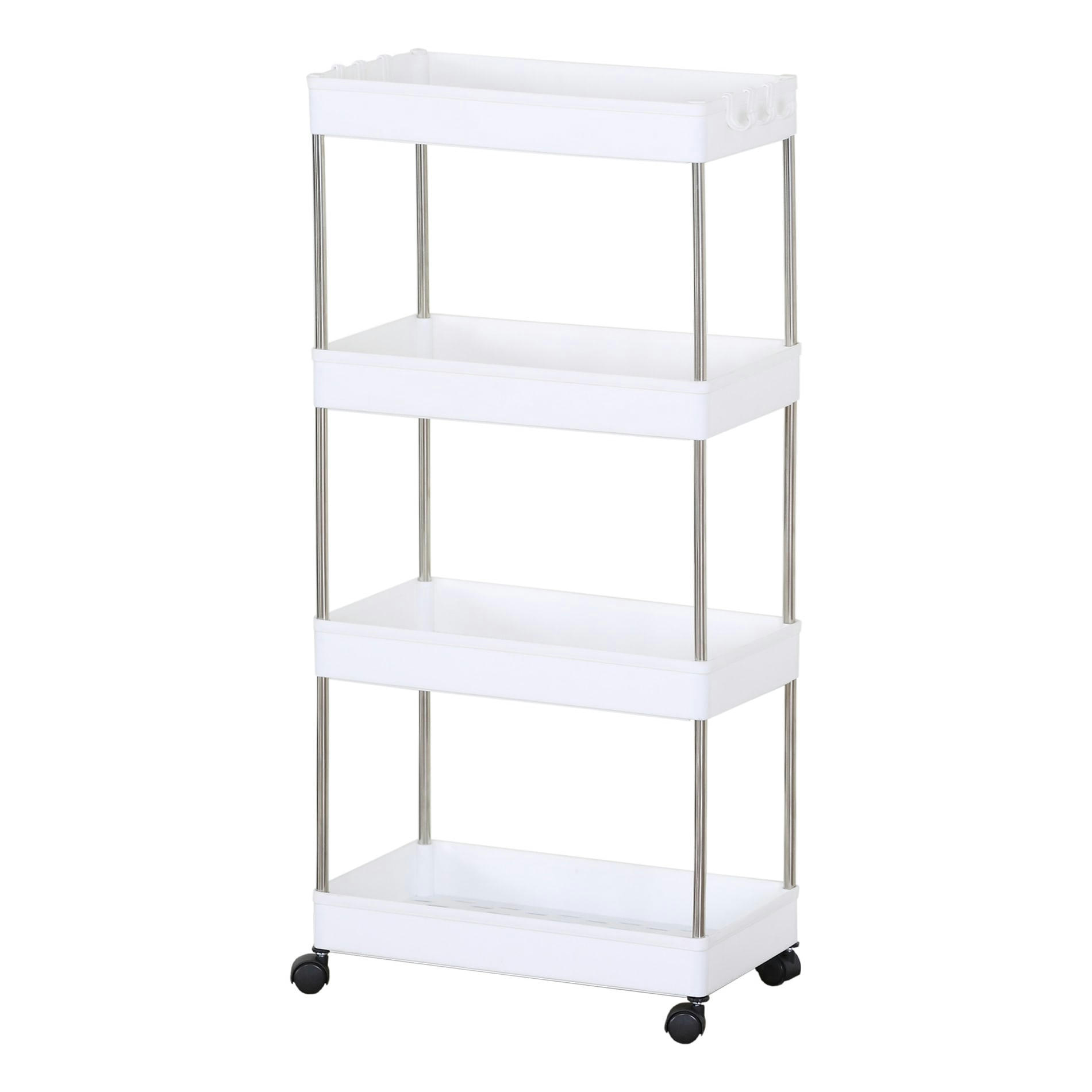 EASY LIFE - Chariot cuisine avec roues 40x23x85 cm en plastique blanc