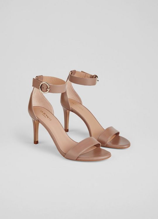 Ivy Nude 3 Leather Single Strap Sandals