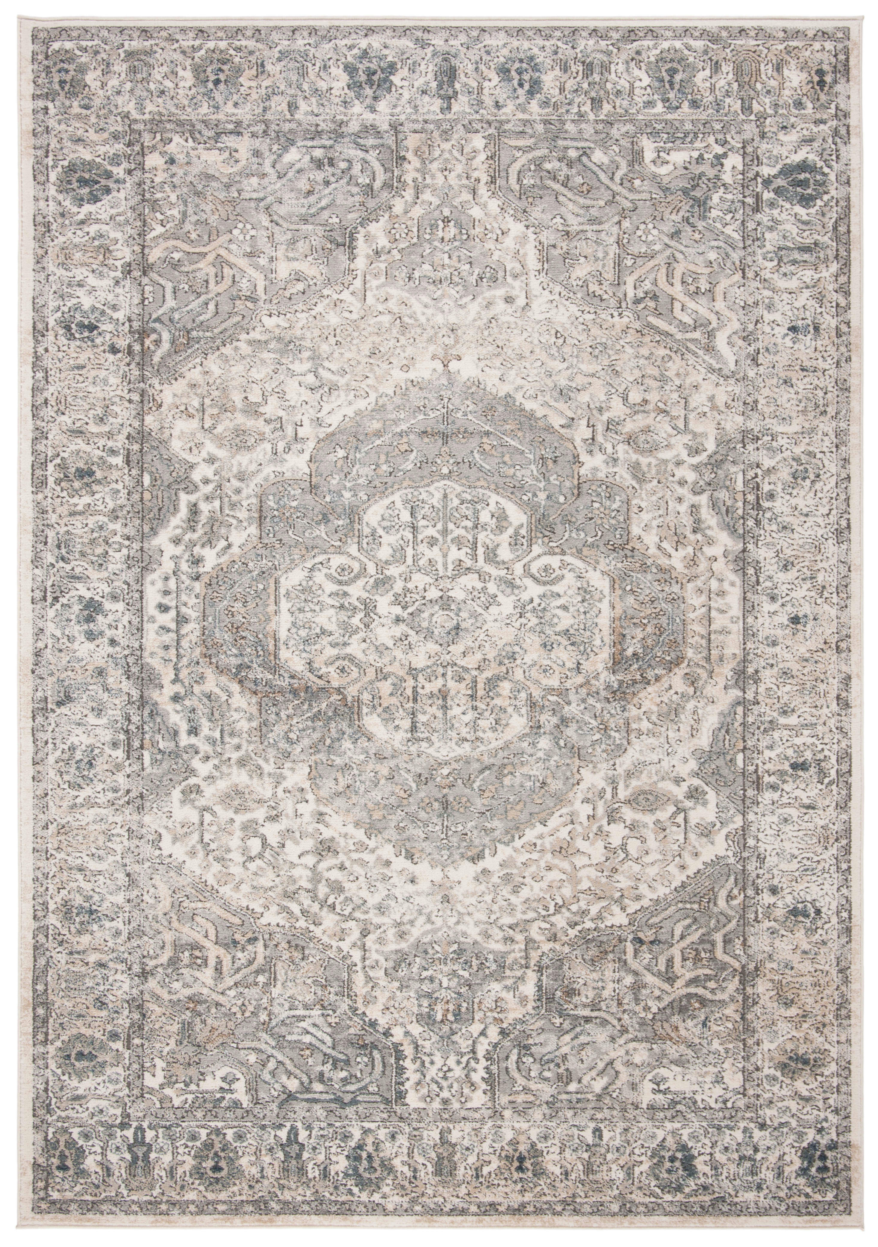OREGON - Tapis de salon interieur en ivoire & gris, 183 x 274 cm