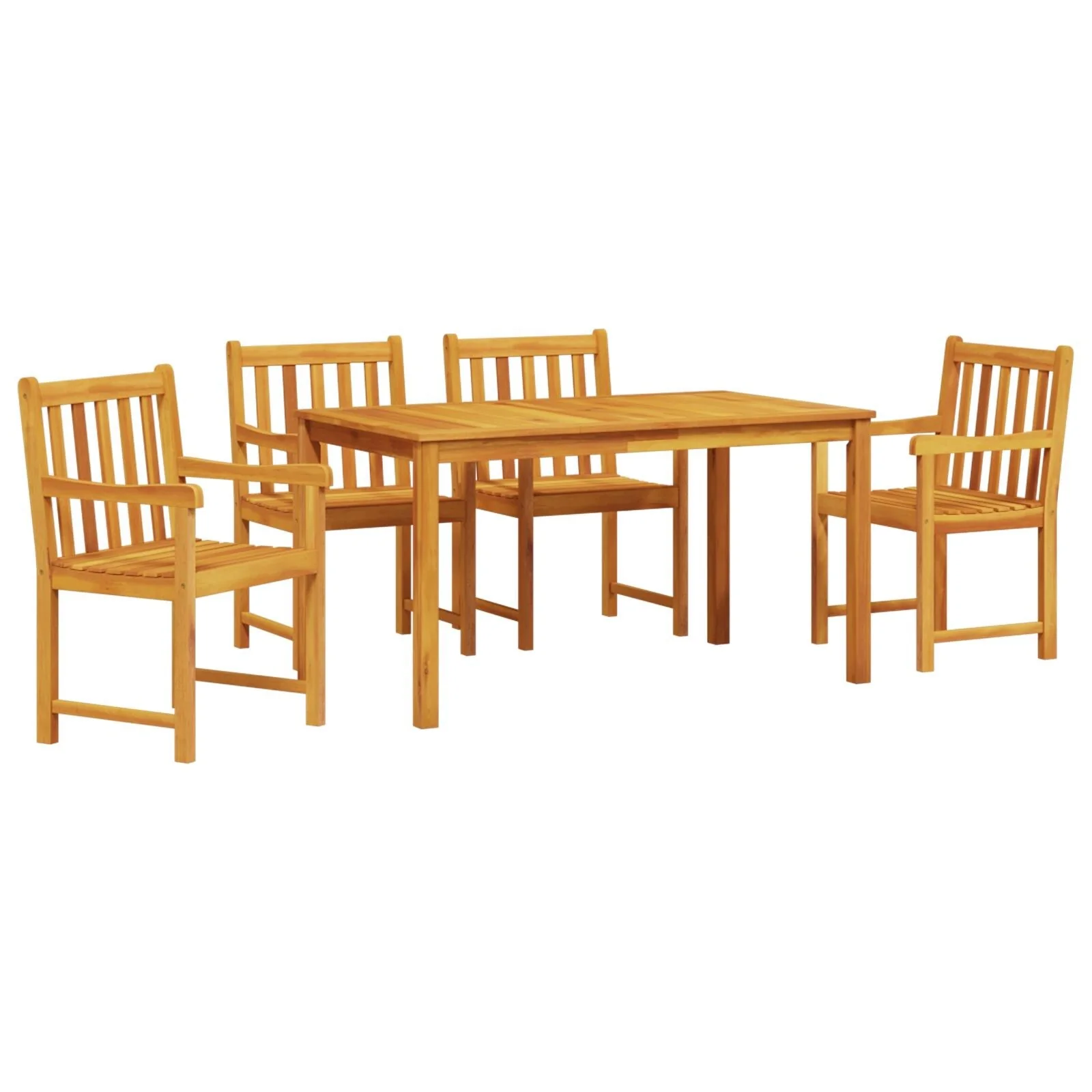 vidaXL Dining Table Set Set of 5 Brown Solid Acacia wood Durable - 55.1 x 31.5 x 29.1