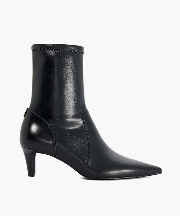 Olivies Black - Leather Heeled Ankle Boots