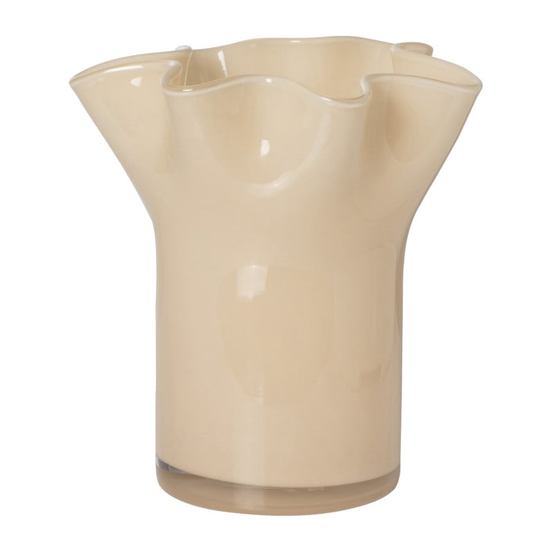 Vaas golf - beige - 22.5x20x19 cm