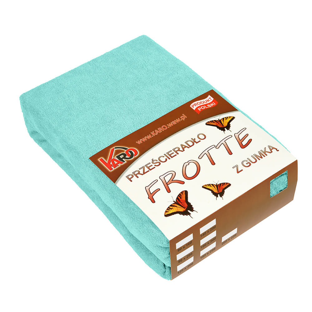 Prześcieradło frotte z gumką 80x160 miętowe 054 KARO