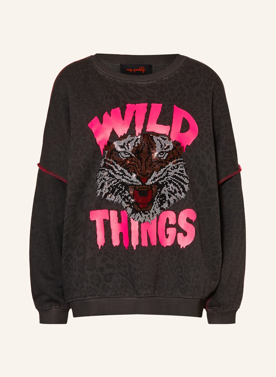 miss goodlife Oversized-Sweatshirt mit Schmucksteinen