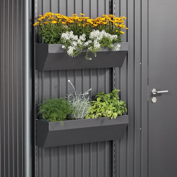 Blumenkasten »FloraBoard«, BxH: 82 x 188 cm, dunkelgrau, Stahlblech