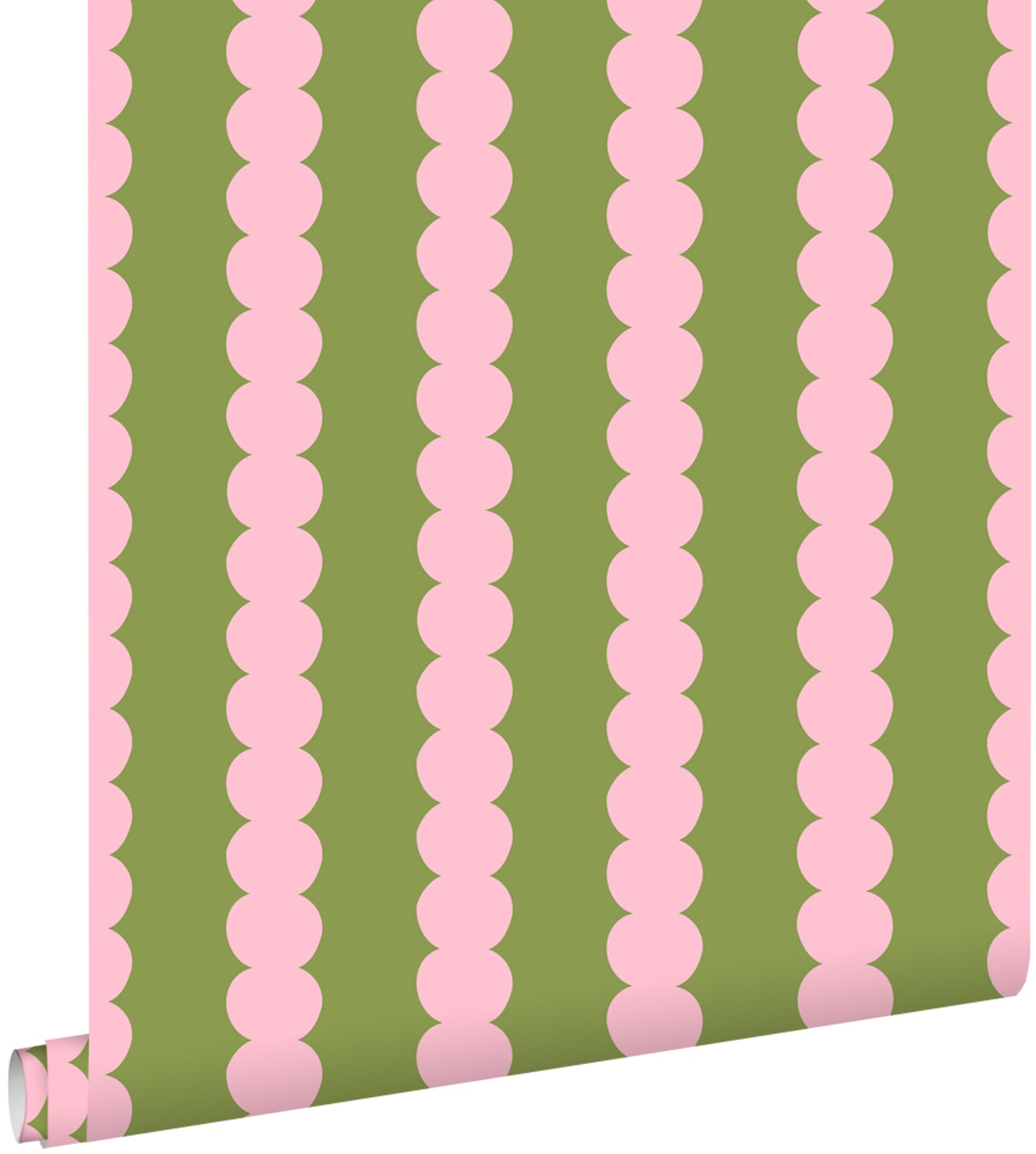 ESTAhome behang grafische print roze en groen - 50 x 900 cm - 131749
