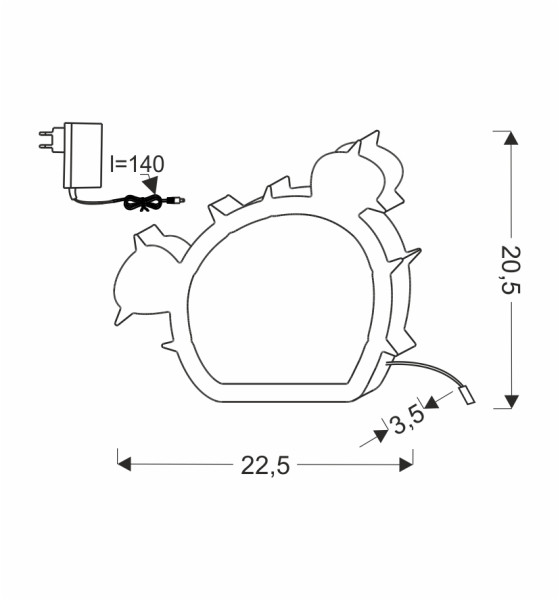 Mały LAMPA cactus stołowa 8w led 3000k iq kids zielony