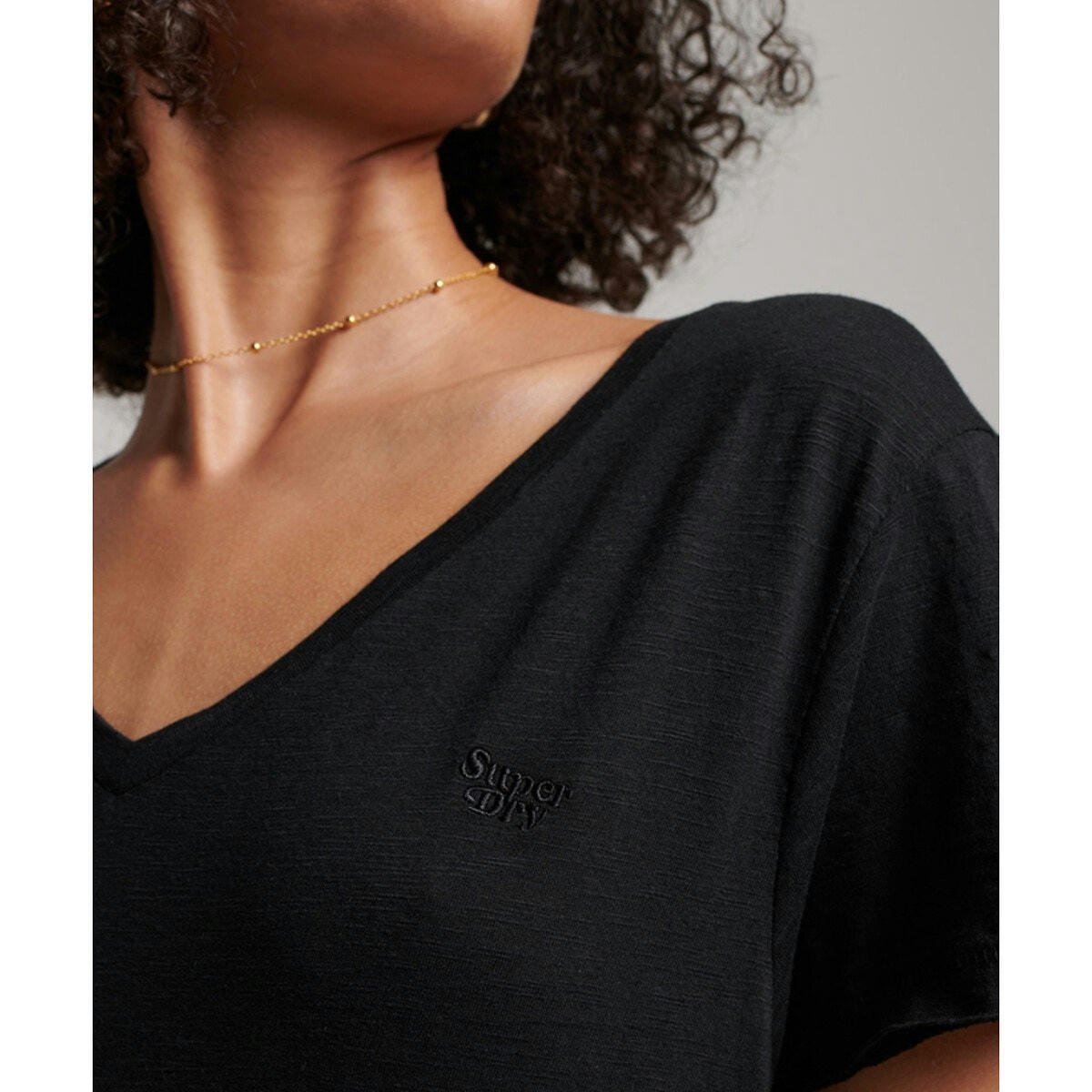 T-shirt uni col V