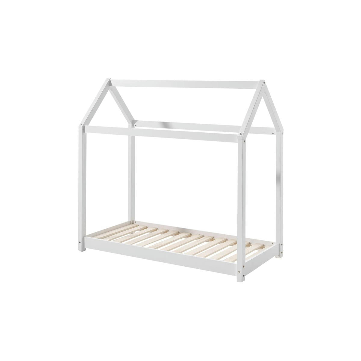 - - Lit cabane 70x140 sommier inclus blanc