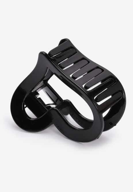 Womens Black Heart Hair Clip
