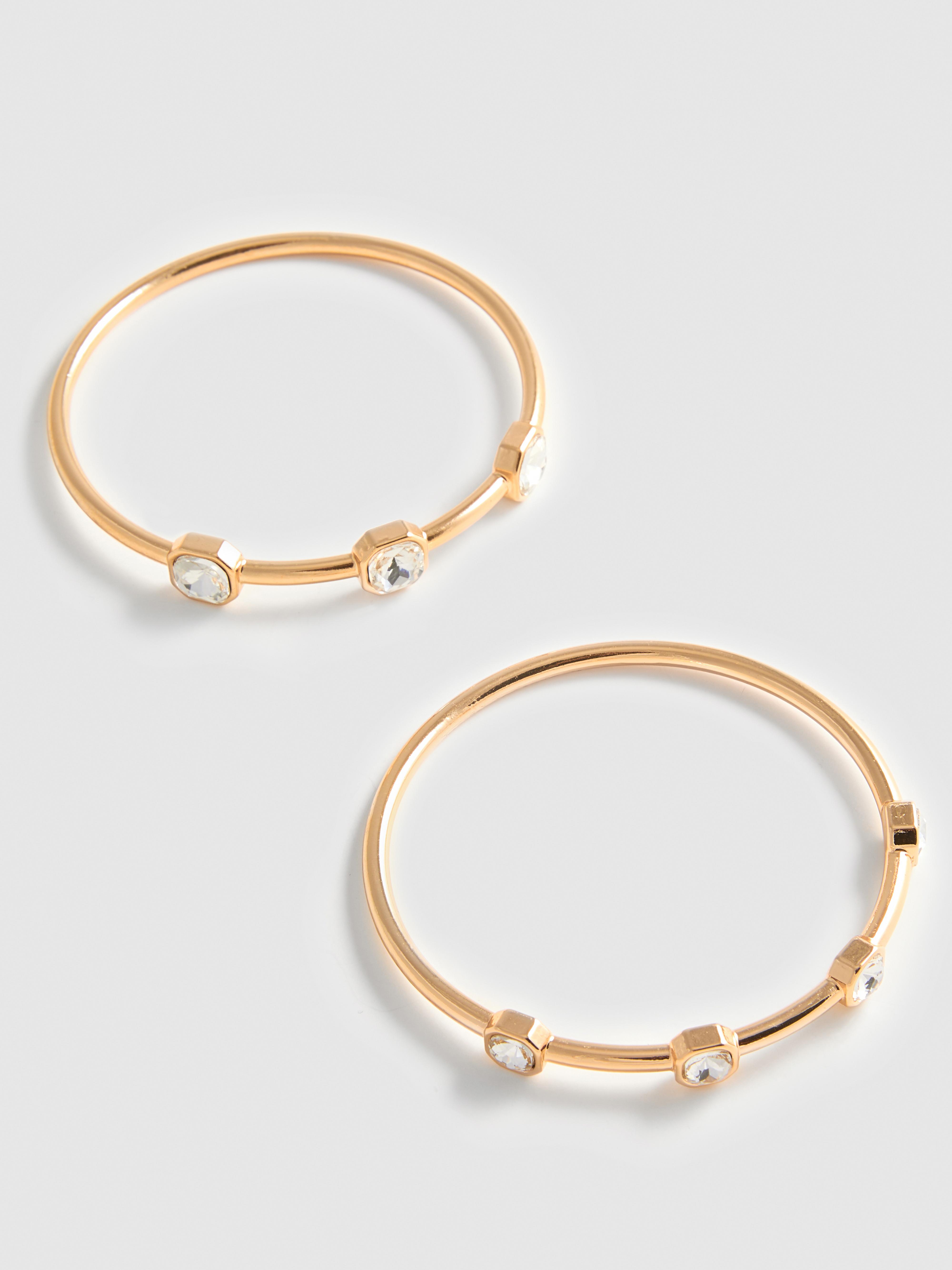 2pk Chunky Rhinestone Bracelets