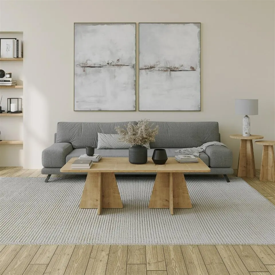 Salontafel Rechthoek Naturel - 120x60x40cm - Mushroom