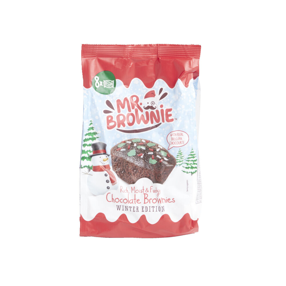 Gâteau brownie chocolat belge No&euml;l sachet individuel 200gr