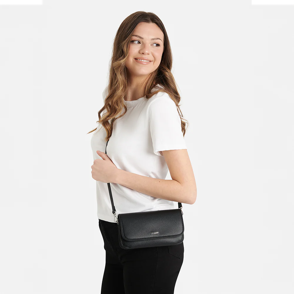 The Grace - 3-in-1 Black Vegan Leather Crossbody Bag