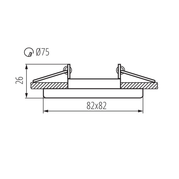 Oprawa wpuszczana kwadratowa chromowana 8cm NESTA 1xGU10x35W IP20 Kanlux