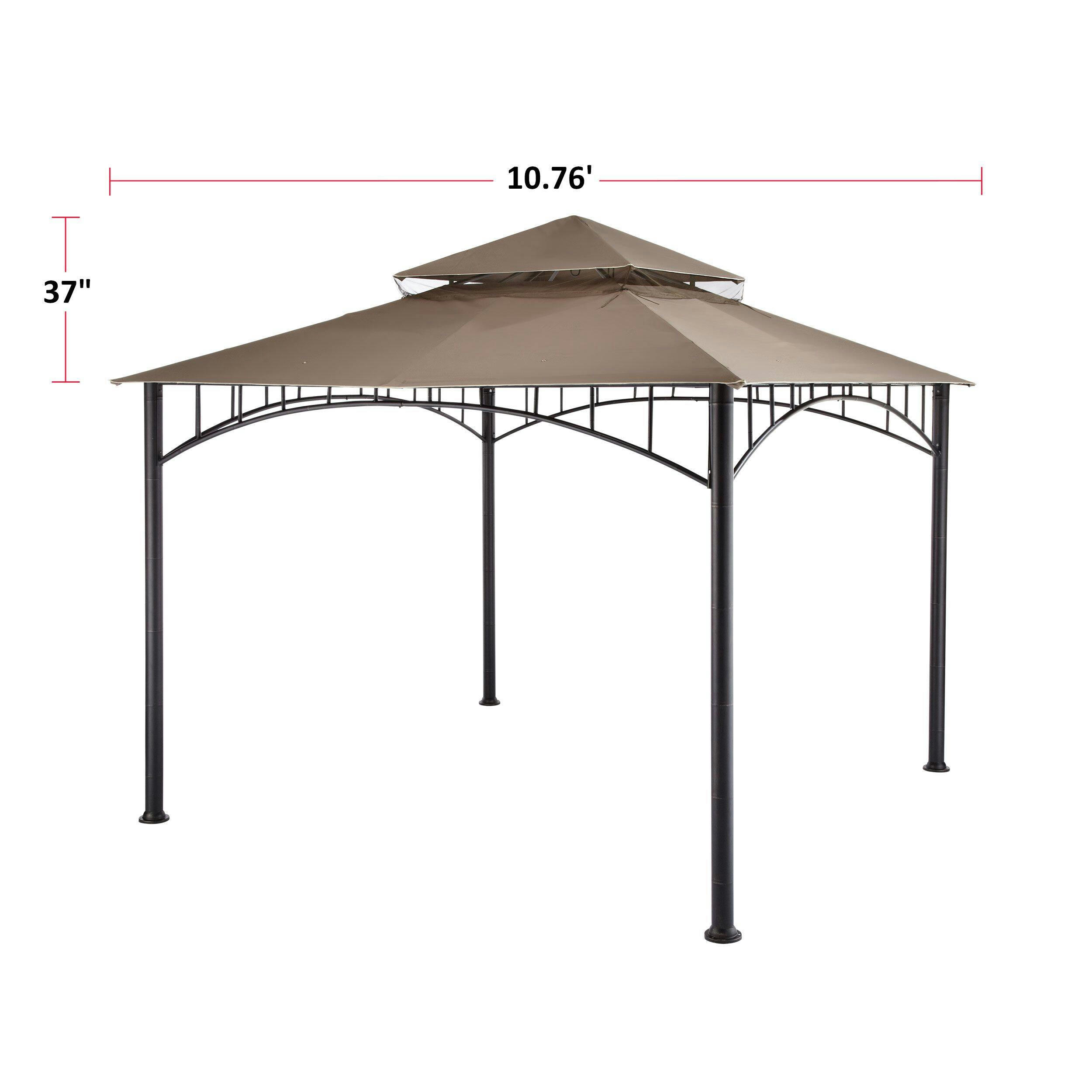 CANVAS Fabric Outdoor/Patio Gazebo Canopy for Havana Gazebo, Brown, 128x128x37-in