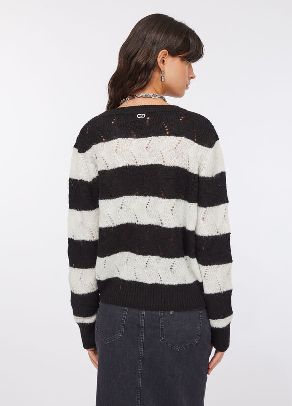 Maglia a righe in lana e alpaca