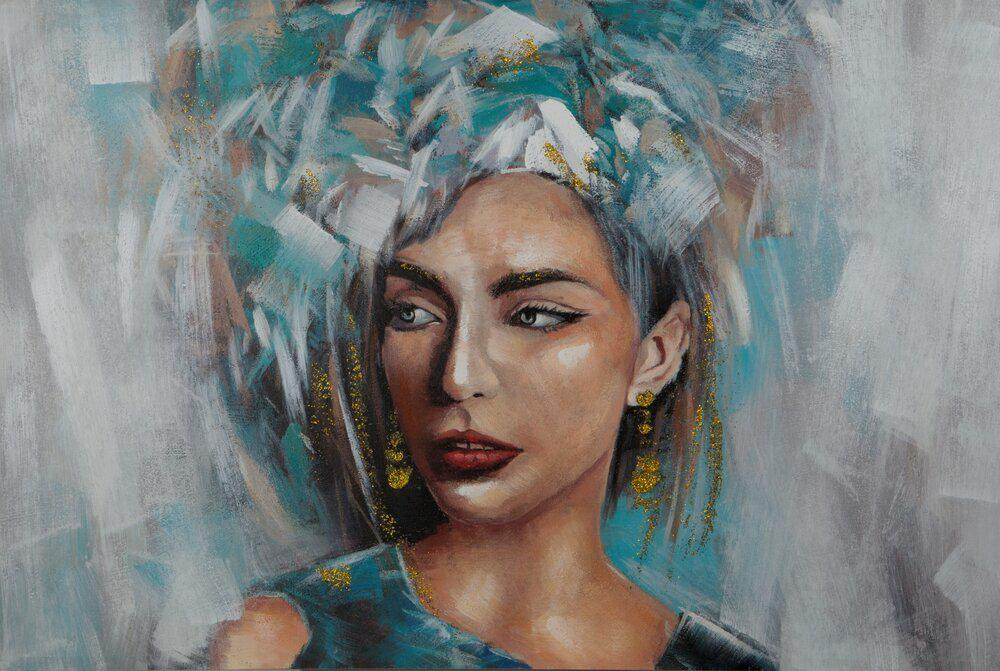 Obraz BELLE 80x120 cm - portret kobiety na płótnie