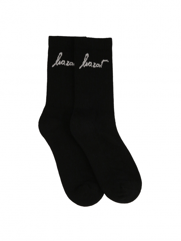 Cotton black socks with KAZAR logo