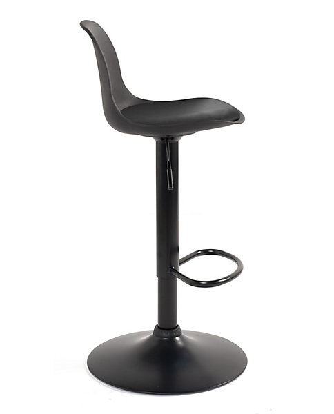 Lot 2 Tabourets De Bar Design Coussin Simili Pivotant Hauteur Réglable SIG (noir Intégral)