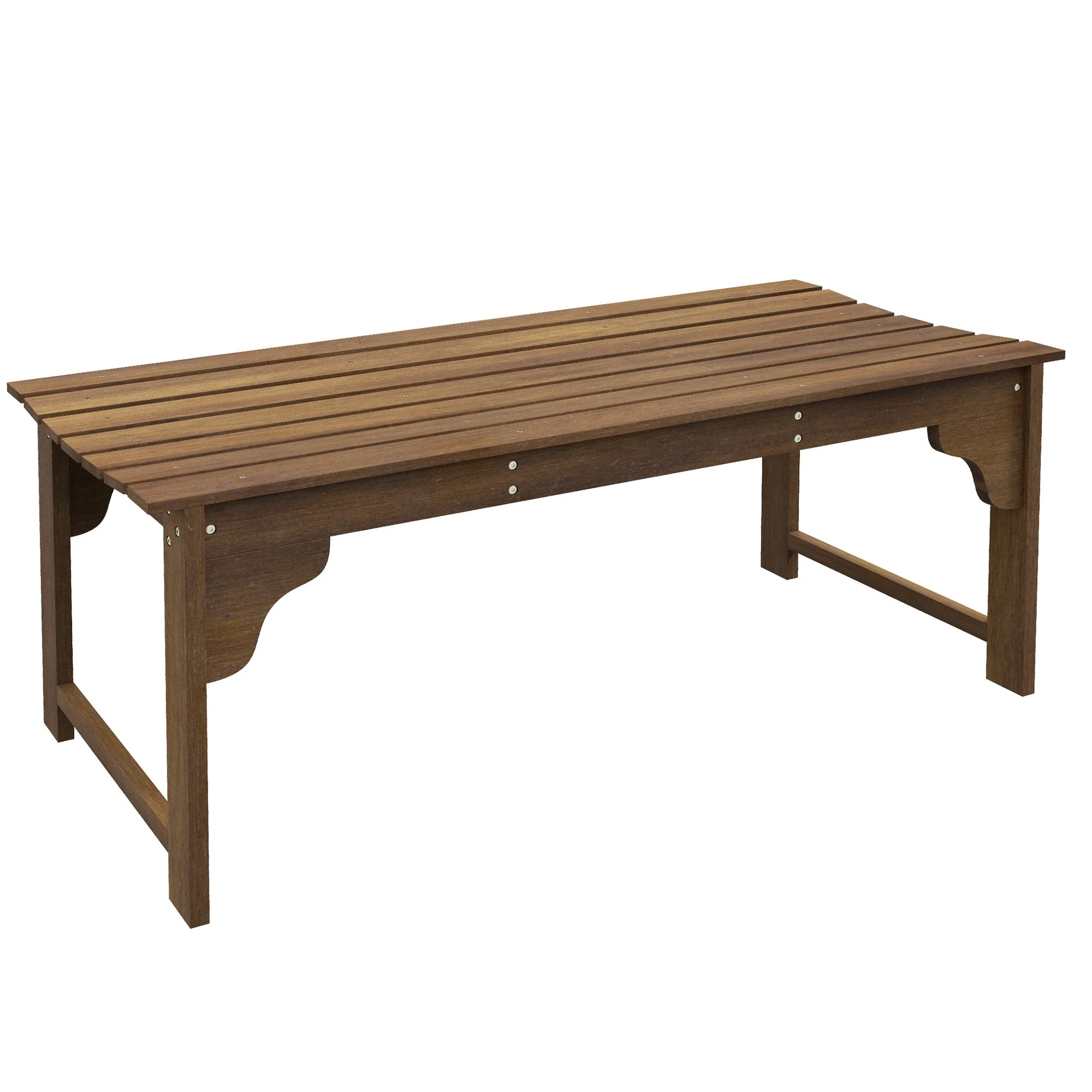 Outsunny Wooden Garden Bench, Outdoor Park Bench with Slatted Seat, Backless Front Porch Bench with Curved Seat