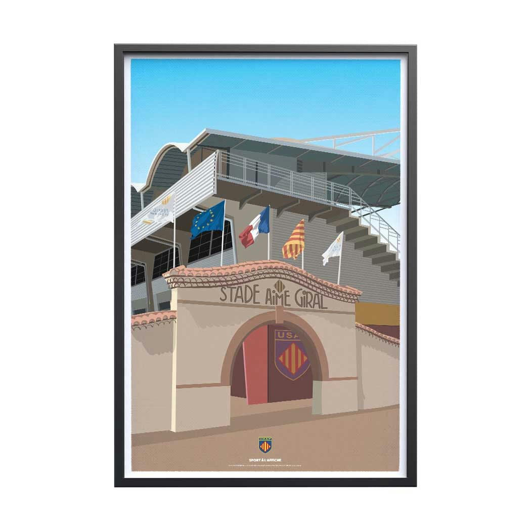 RUGBY - Affiche Rugby - USAP - Arche Aime Giral 40x60 cm