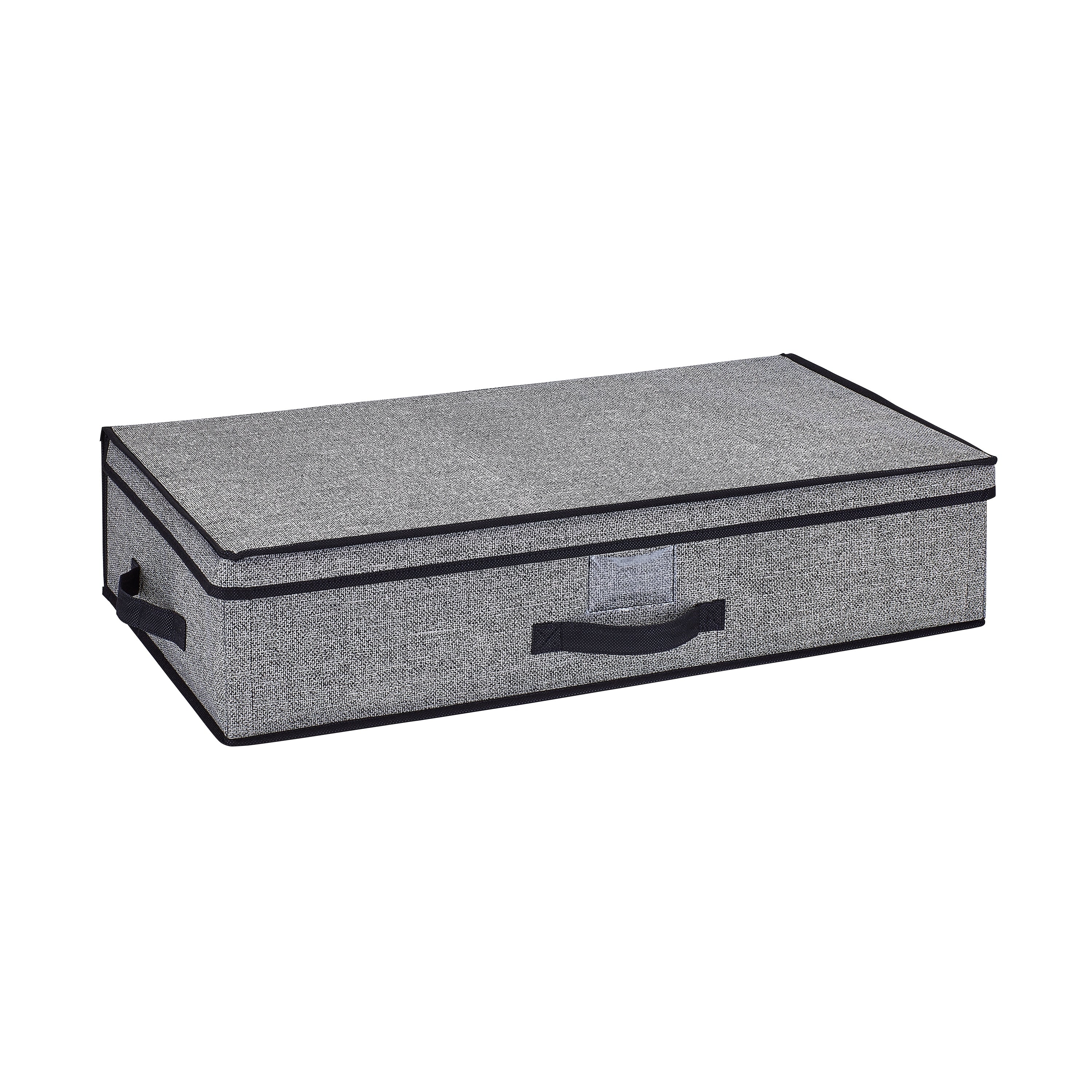 Simplify Under-the-bed Black and Grey Storage Box - L28x W16x H6