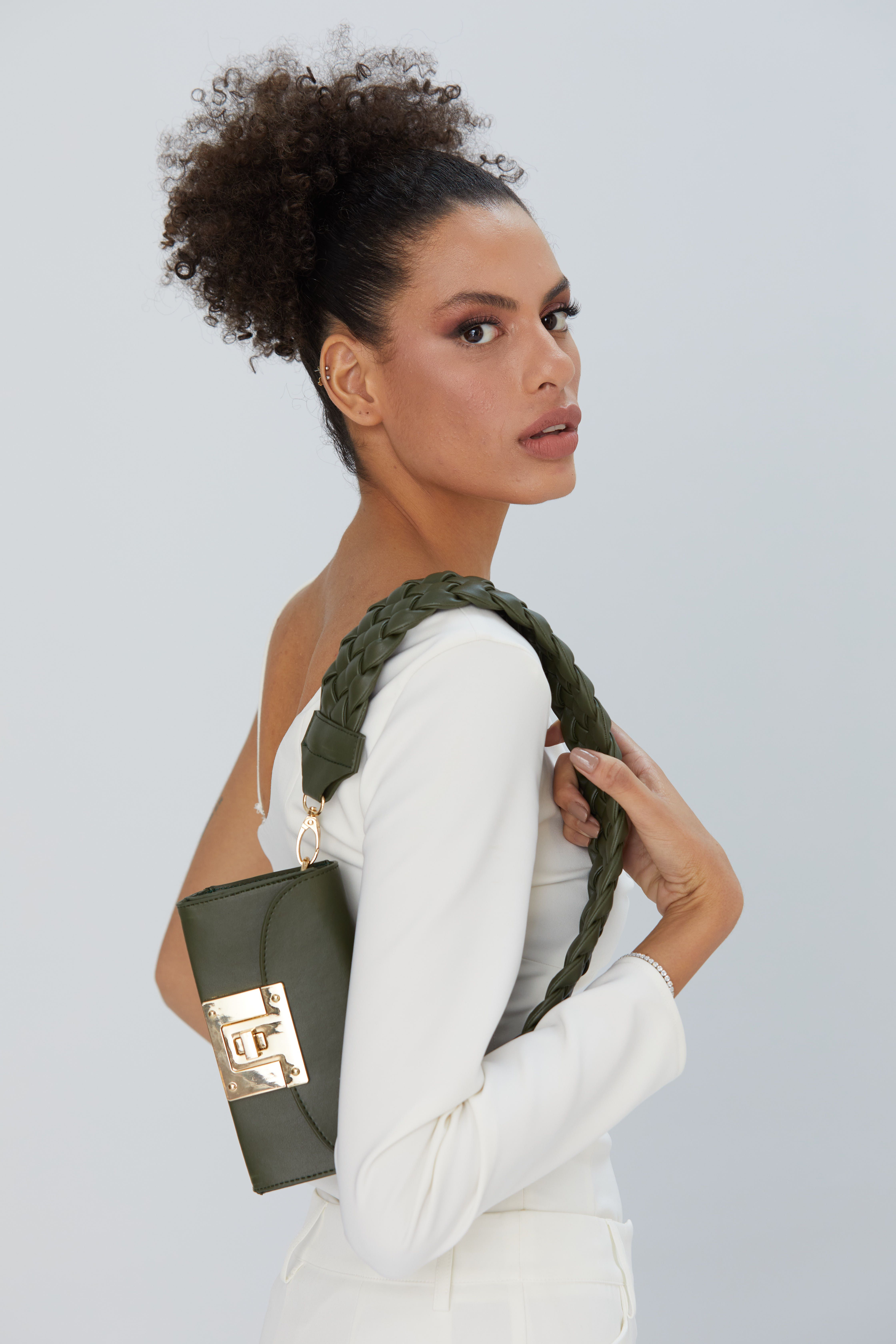 Belissh Mini Shoulder Bag With Chuncky Braided Strap