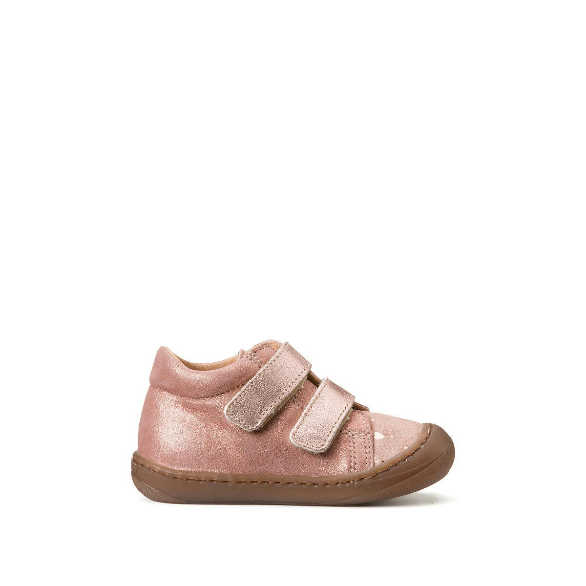 Chaussures souples en cuir à scratchs premiers pas