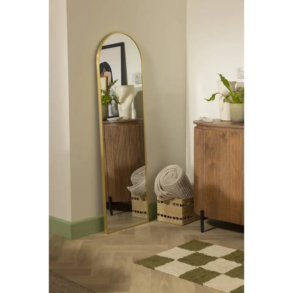 Passpiegel Arch - goudkleurig aluminium - 145x45 cm