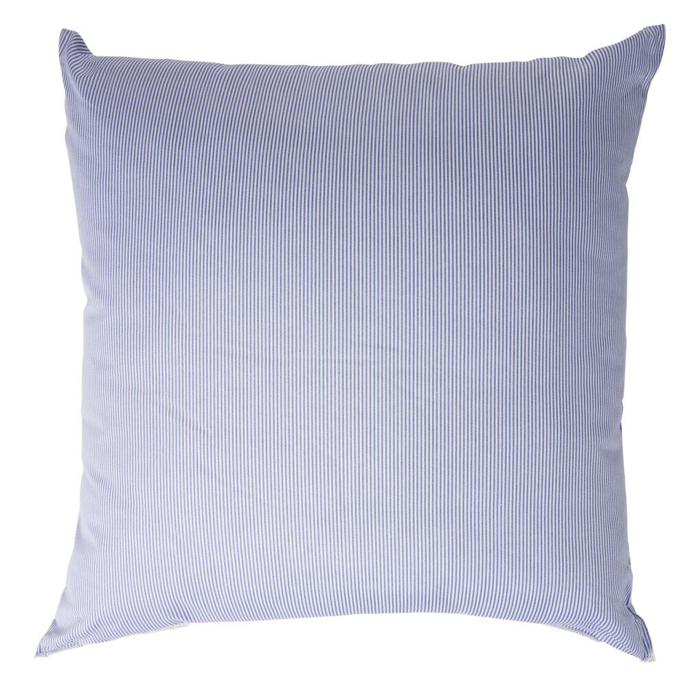 Oreiller carré traditionnel Le Bélier du Nord coton rayures bleu et blanc 60x60cm