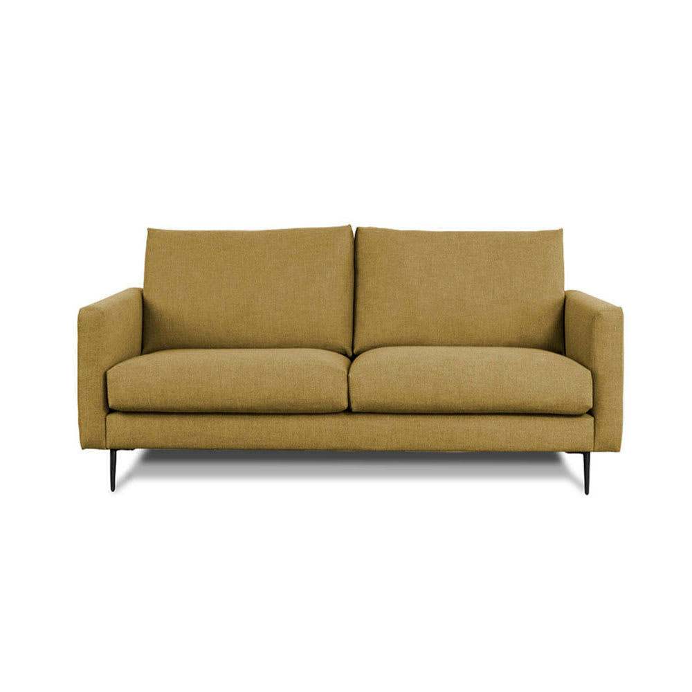 CARUSO - Canapé 2 places tissu droit jaune