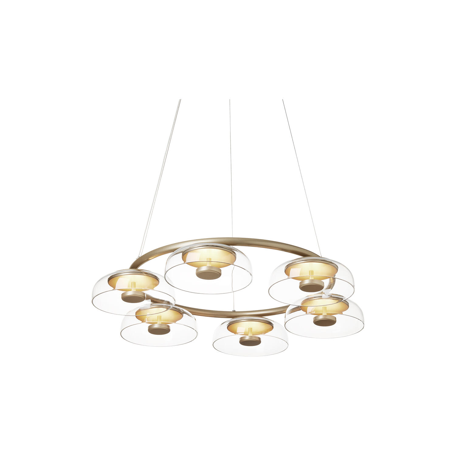 Blossi 6 Pendant, nordic gold/clear