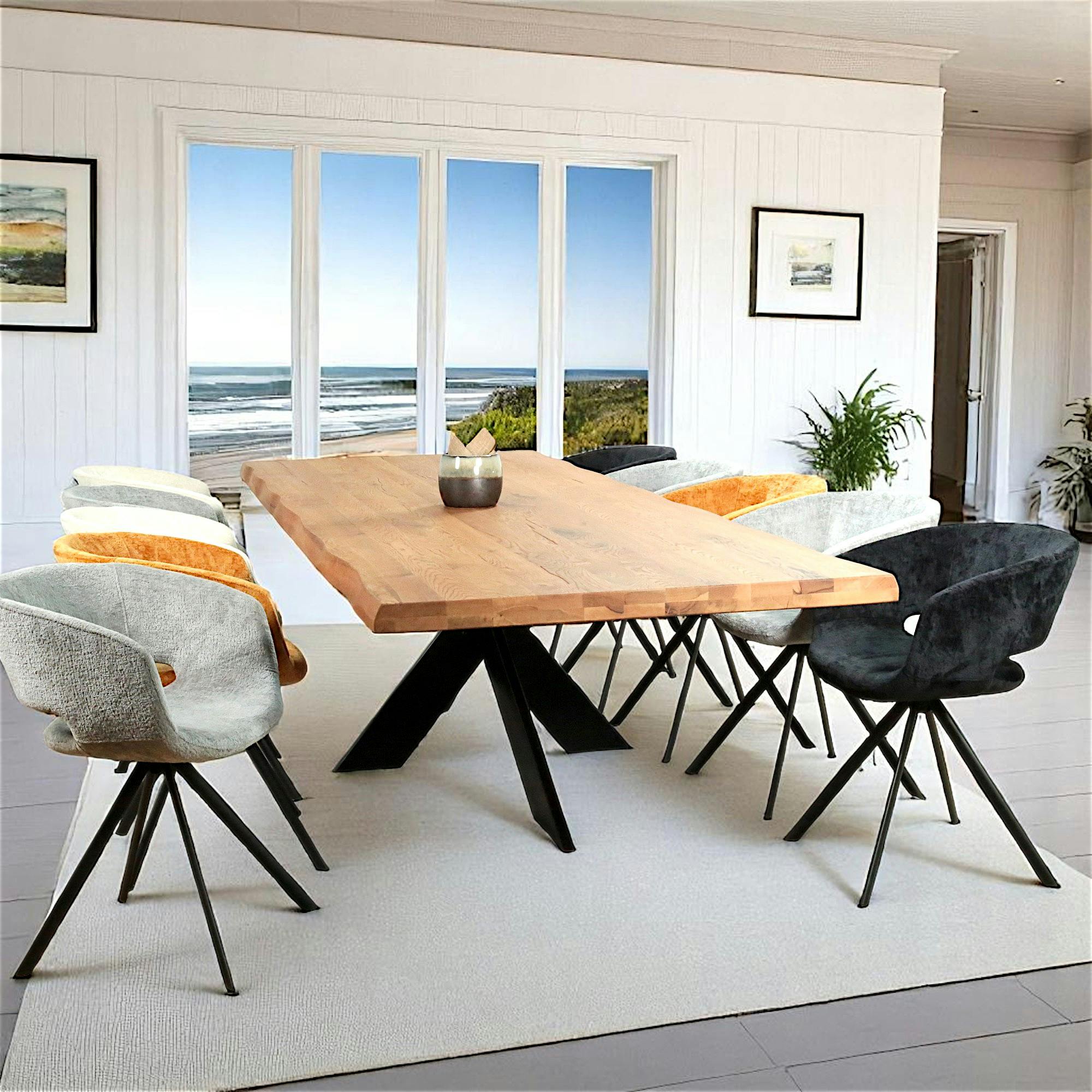 Table extensible en chêne huilé avec bords naturels 300 cm PALERME