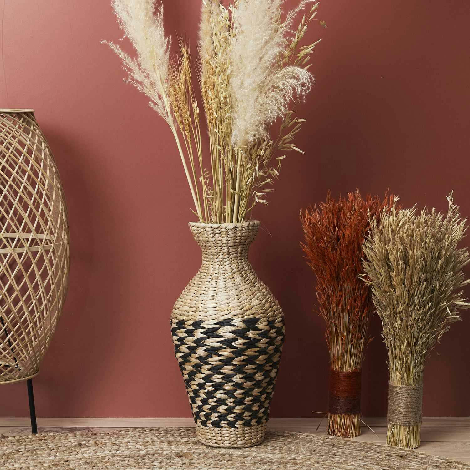 - Jarre en jonc tressé 42 cm